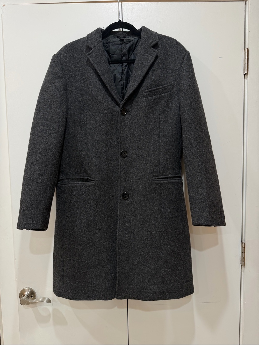 J.Crew Charcoal Gray Wool Everyday Topcoat w/ PrimaLoft - 38S